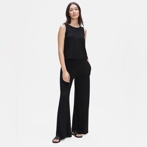 Eileen Fischer viscose jersey wide leg pant